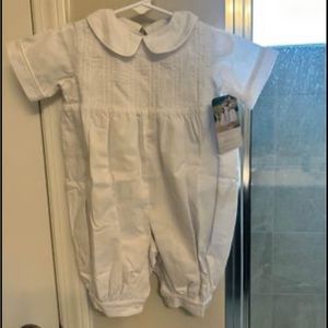Strasburg Infant White Romper NWT
